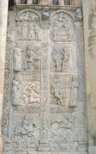 Relief panels of subjects from the Book of Genesis, Romanesque, c.1120-38 by Nicholaus